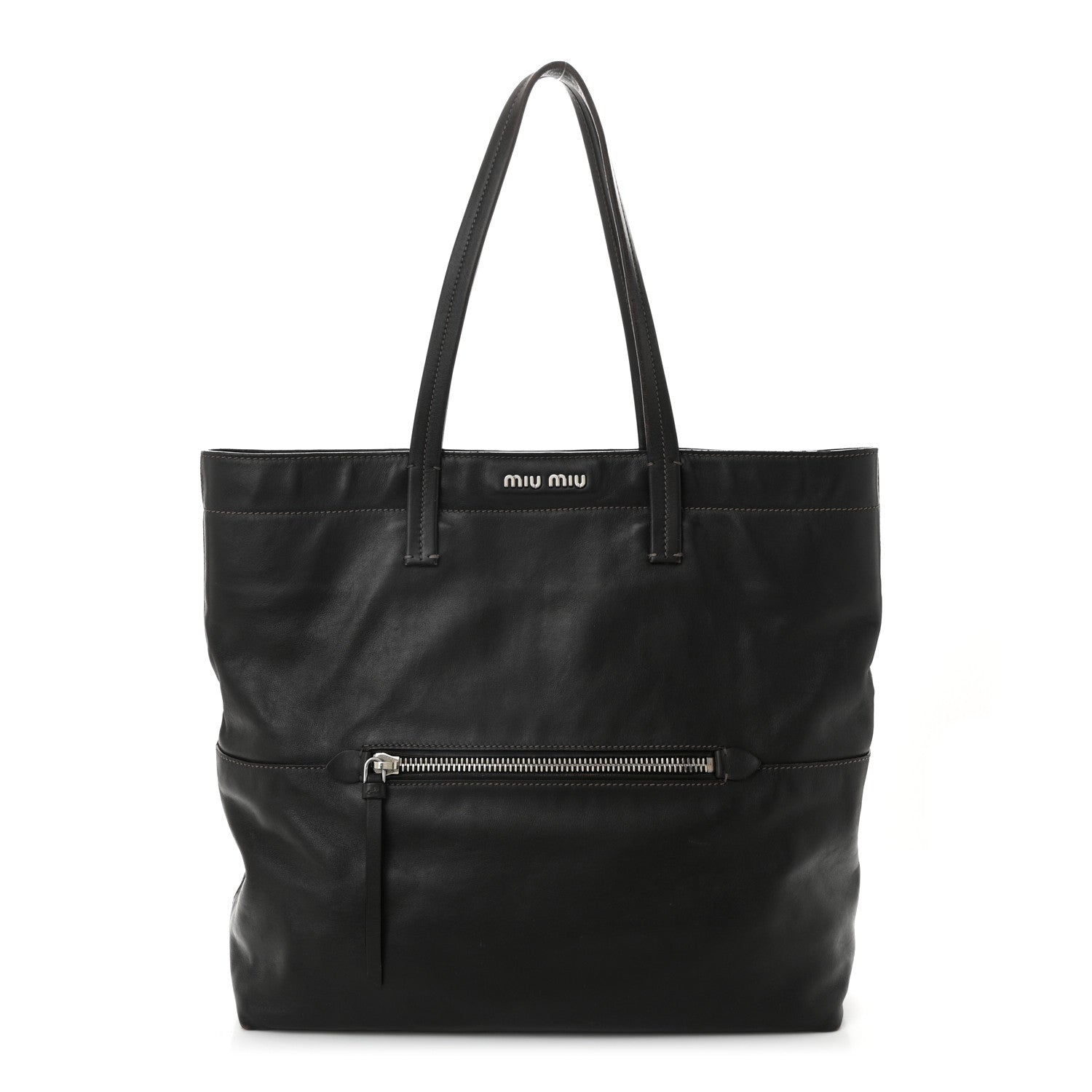 Miu Miu Vitello Soft Calfskin Shopping Tote Ebano 1 of 11