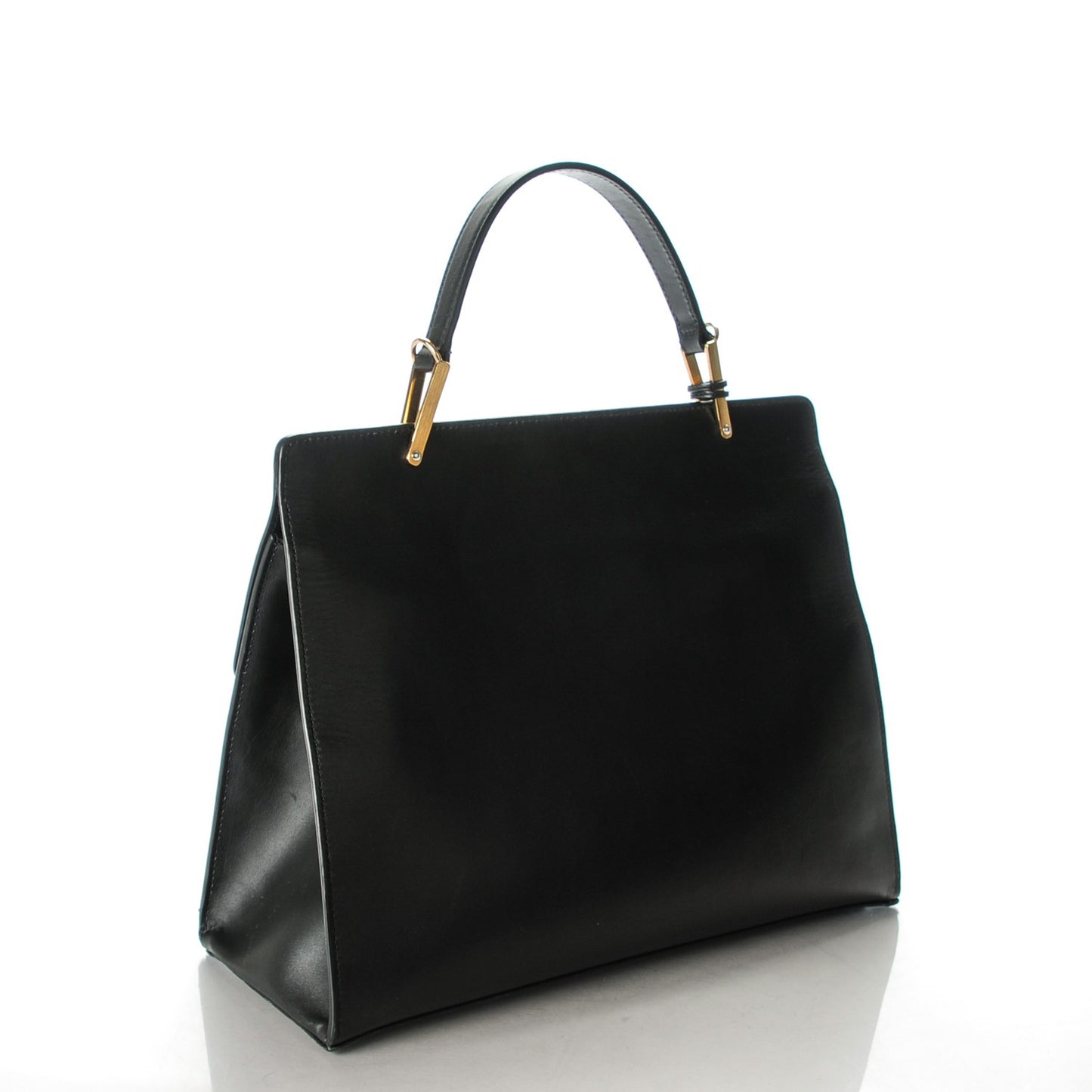 Smooth Calfskin Le Dix M Cartable Shoulder Bag Black