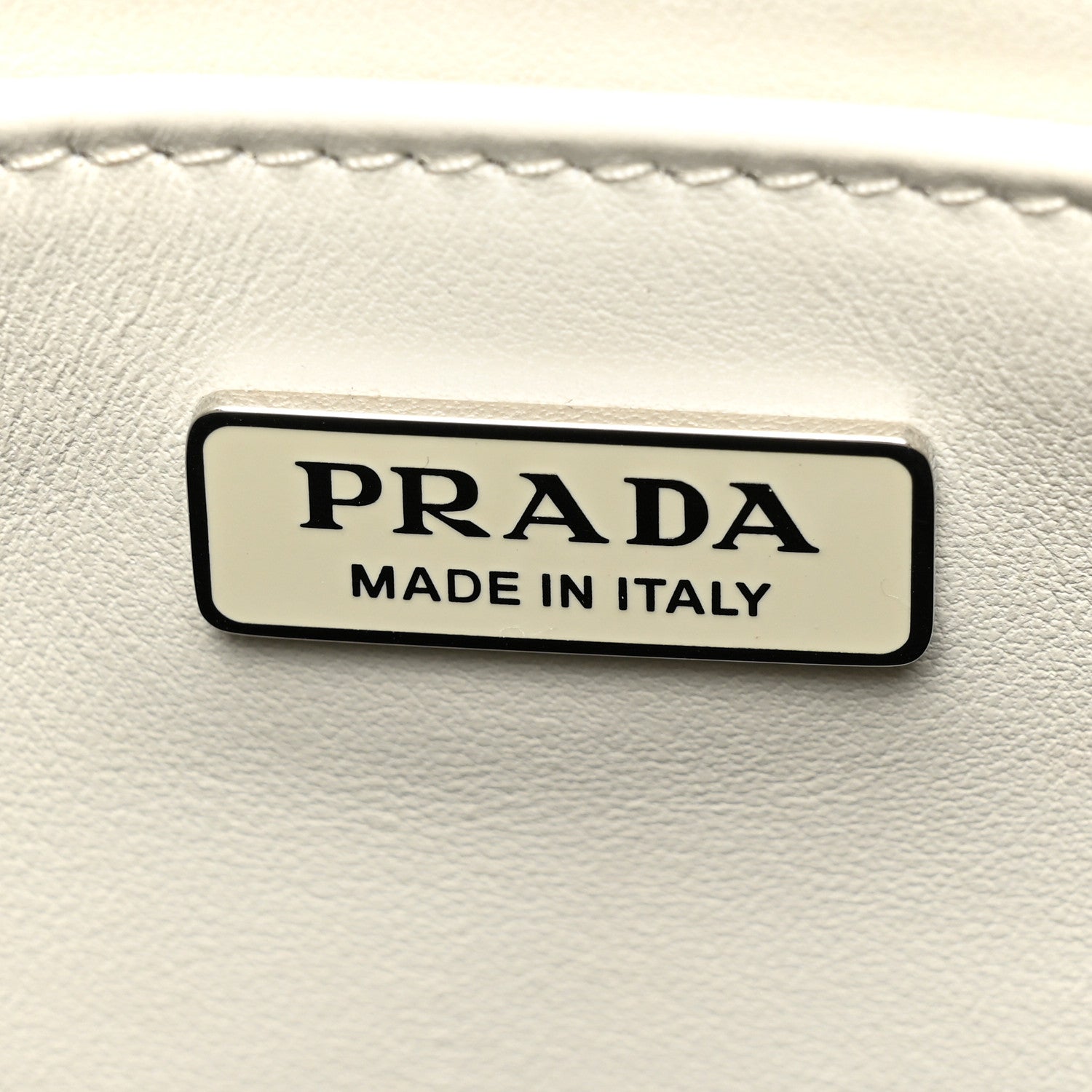 Prada Spazzolato Cleo Flap Adjustable Strap Shoulder Bag White Black 6 of 16