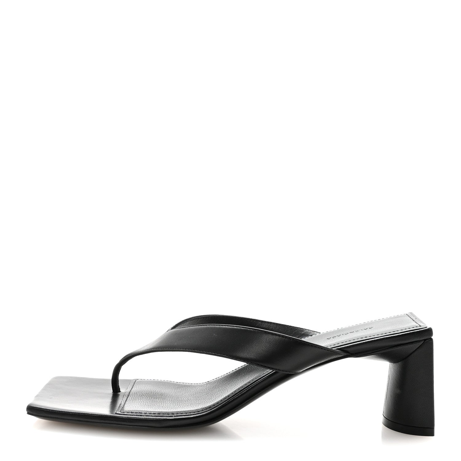 Balenciaga Calfskin Double Square Flat 60mm Sandals 39 Black 1 of 10