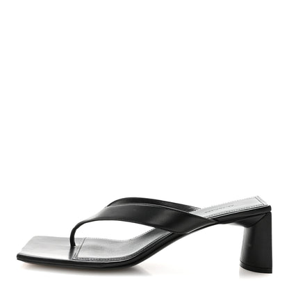 Balenciaga Calfskin Double Square Flat 60mm Sandals 39 Black 1 of 10