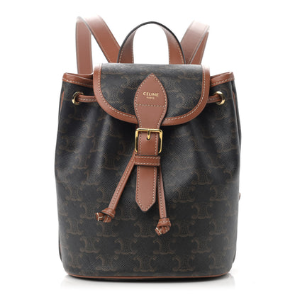 Celine Triomphe Canvas Calfskin Mini Folco Backpack Tan 1 of 10