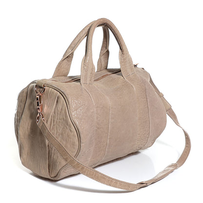 Alexander Wang Pebbled Lambskin Rocco Latte Rose Gold Hardware 3 of 9