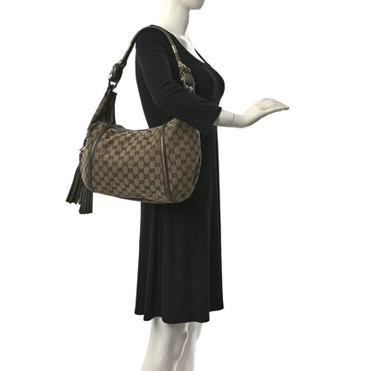 Gucci Monogram Medium Techno Horsebit Hobo Brown 2 of 10