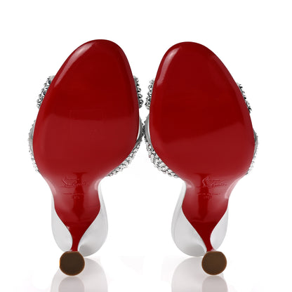 Christian Louboutin Suede Metallic Kid Lambskin Strass Mariza Is Back 85 Sandals 35 Silver 6 of 9