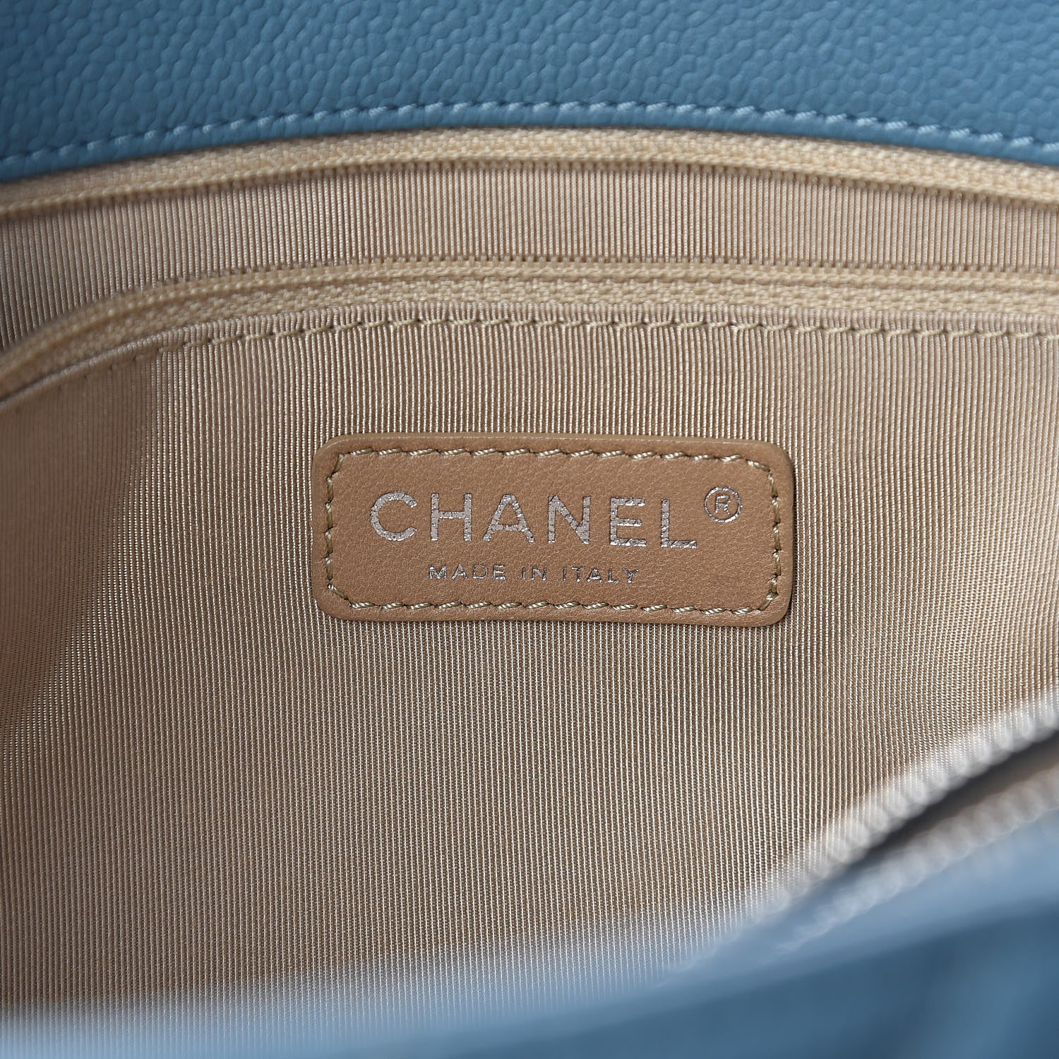 Chanel Caviar Quilted Grand Shopping Tote GST Blue 6 of 10