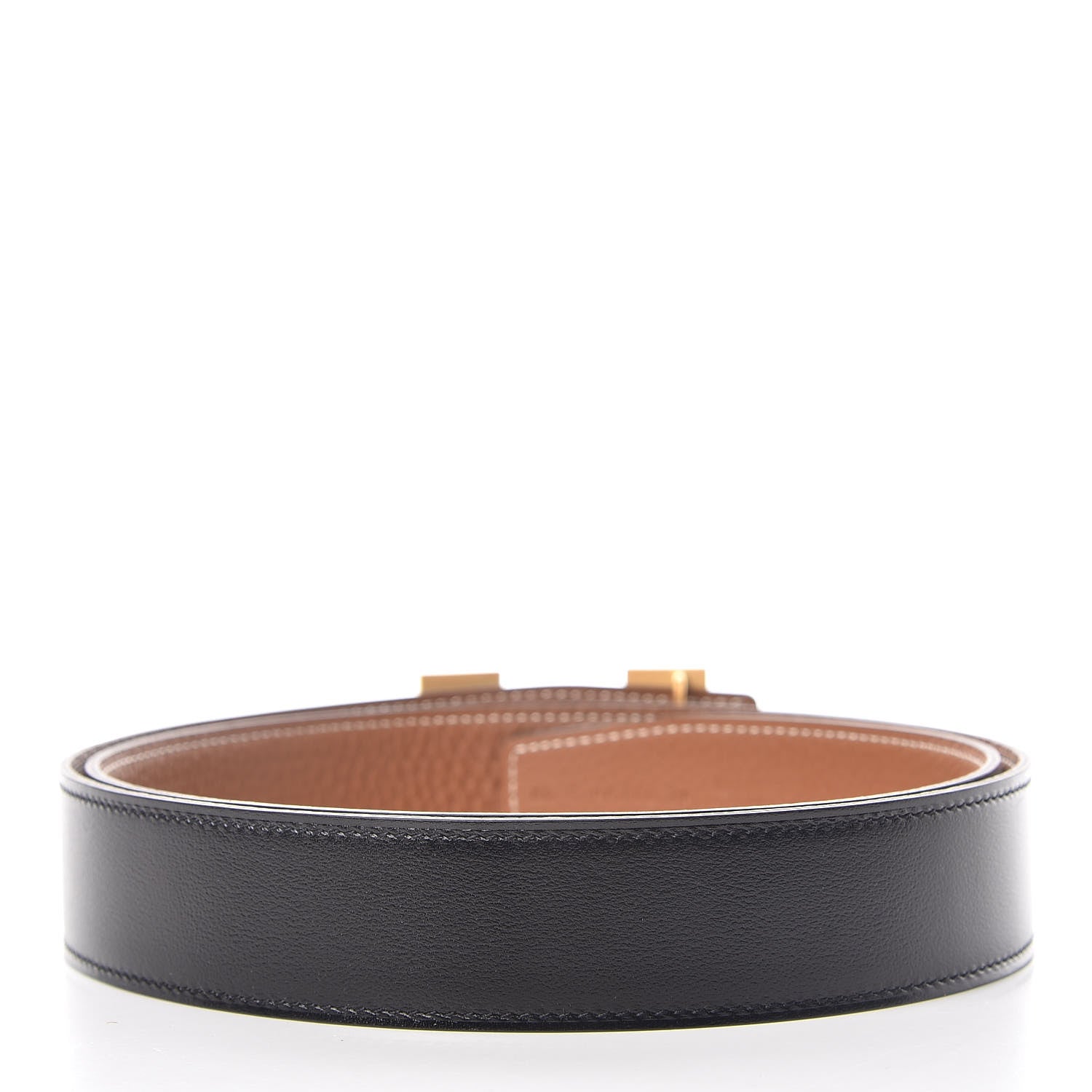 Hermes Box Togo 32mm Guilloche H Belt 90 Black Gold 3 of 6
