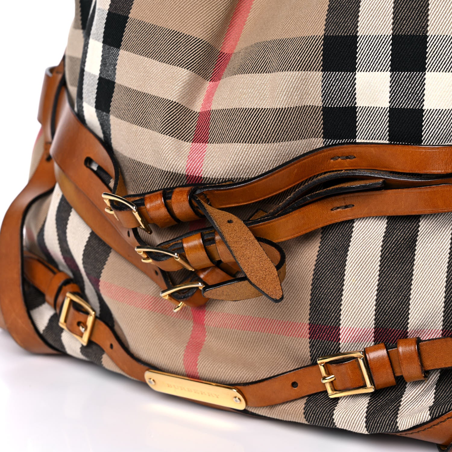 Burberry House Check Bridle Calfskin Medium Gosford Hobo Dark Tan 15 of 17