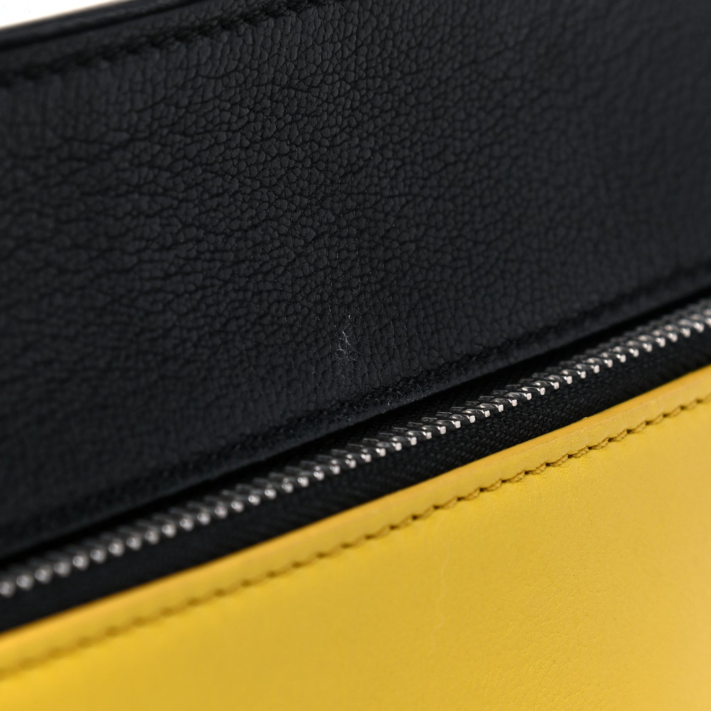 Smooth Calfskin Small Tri-Color Edge Shoulder Bag Yellow
