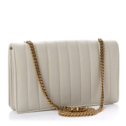 Saint Laurent Lambskin Matelasse Amalia Chain Shoulder Bag Creama Soft 3 of 10