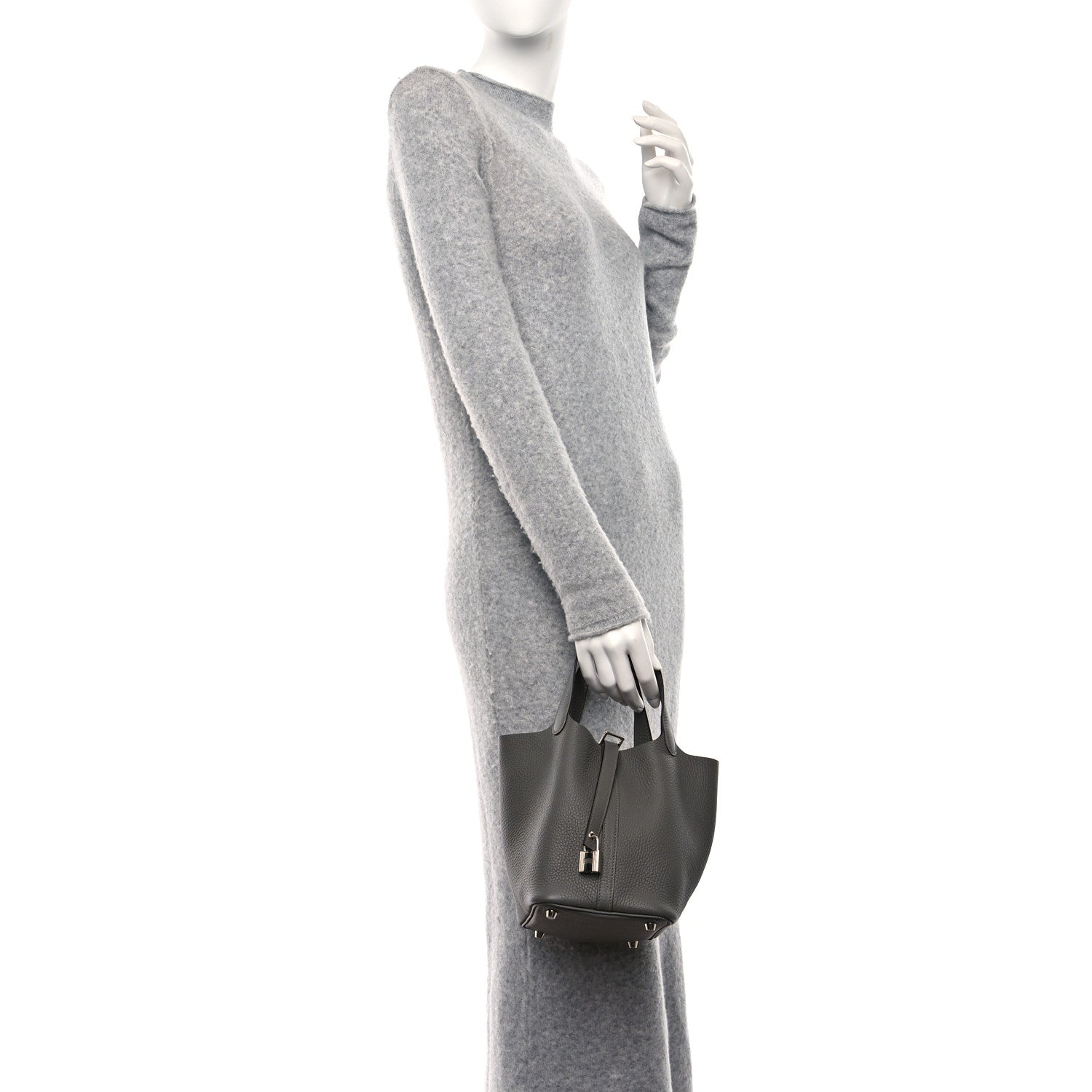 Hermes Taurillon Clemence Picotin Lock 18 PM Gris Meyer 3 of 9