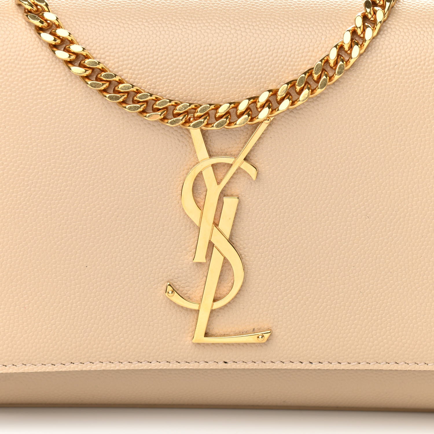 Saint Laurent Grain De Poudre Small Monogram Kate Satchel Dark Beige 7 of 9