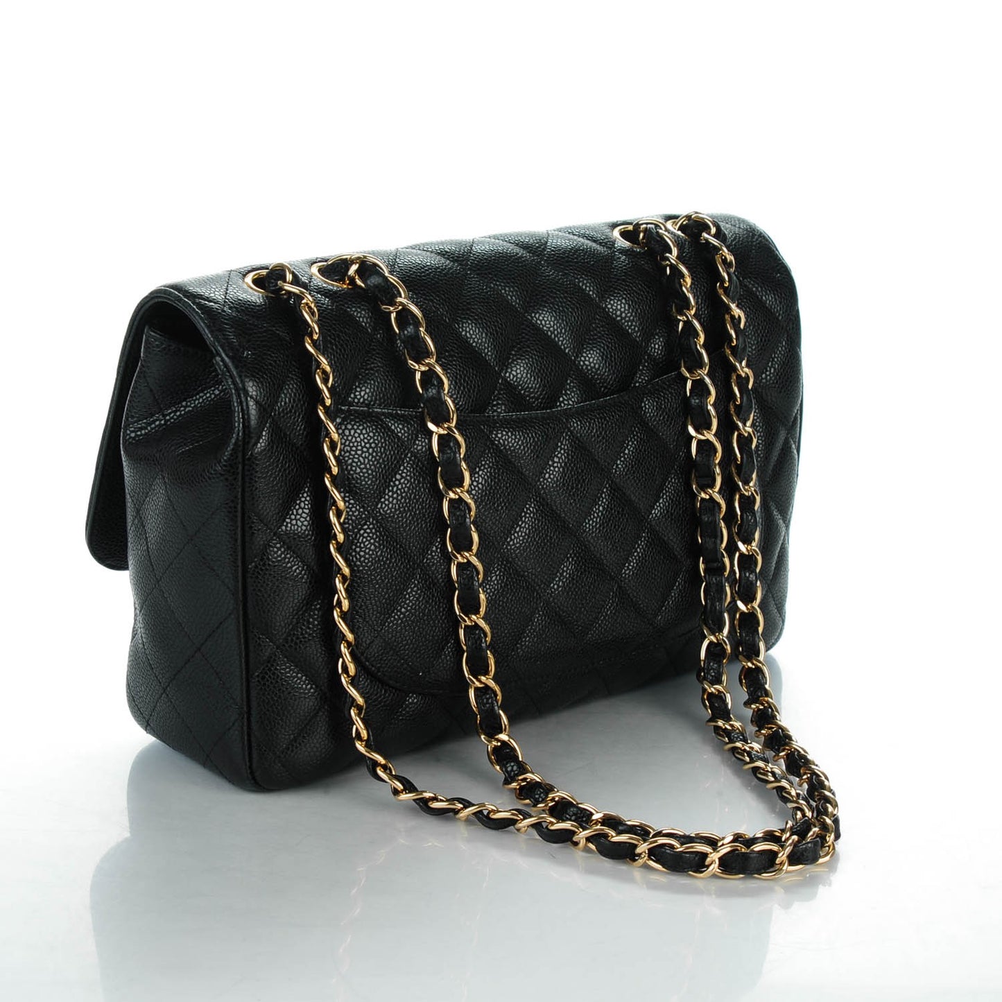 Caviar Quilted Jumbo Single Flap Black