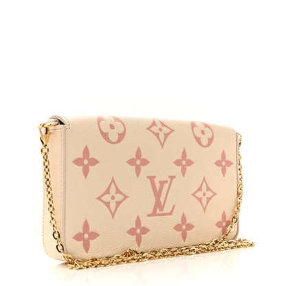 Louis Vuitton Empreinte Monogram Giant By The Pool Felicie Pochette Chain Wallet Creme Rose Trianon 4 of 12