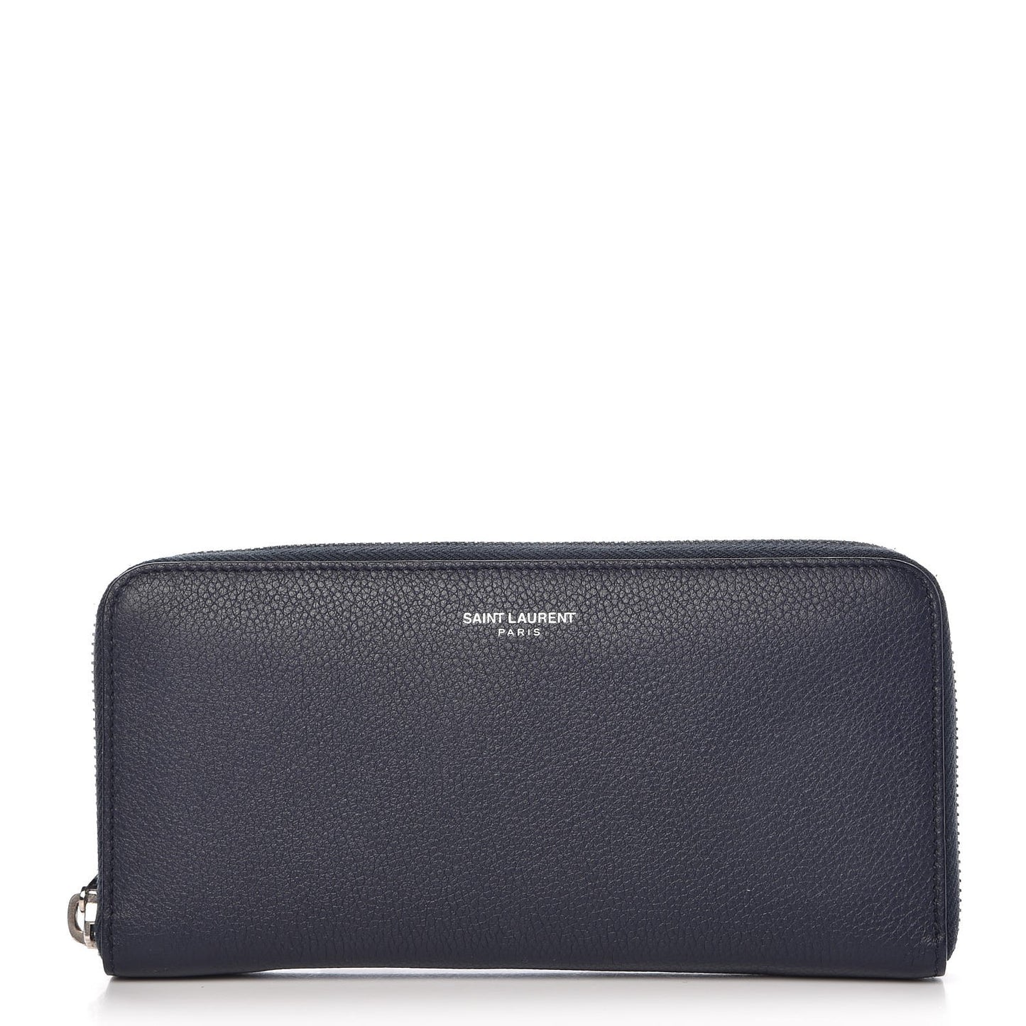 Grained Calfskin Rive Gauche Zip Around Wallet Deep Marine