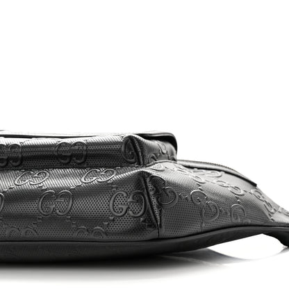 Gucci Calfskin GG Tennis Embossed Pocket Belt Bag Black 10 of 11