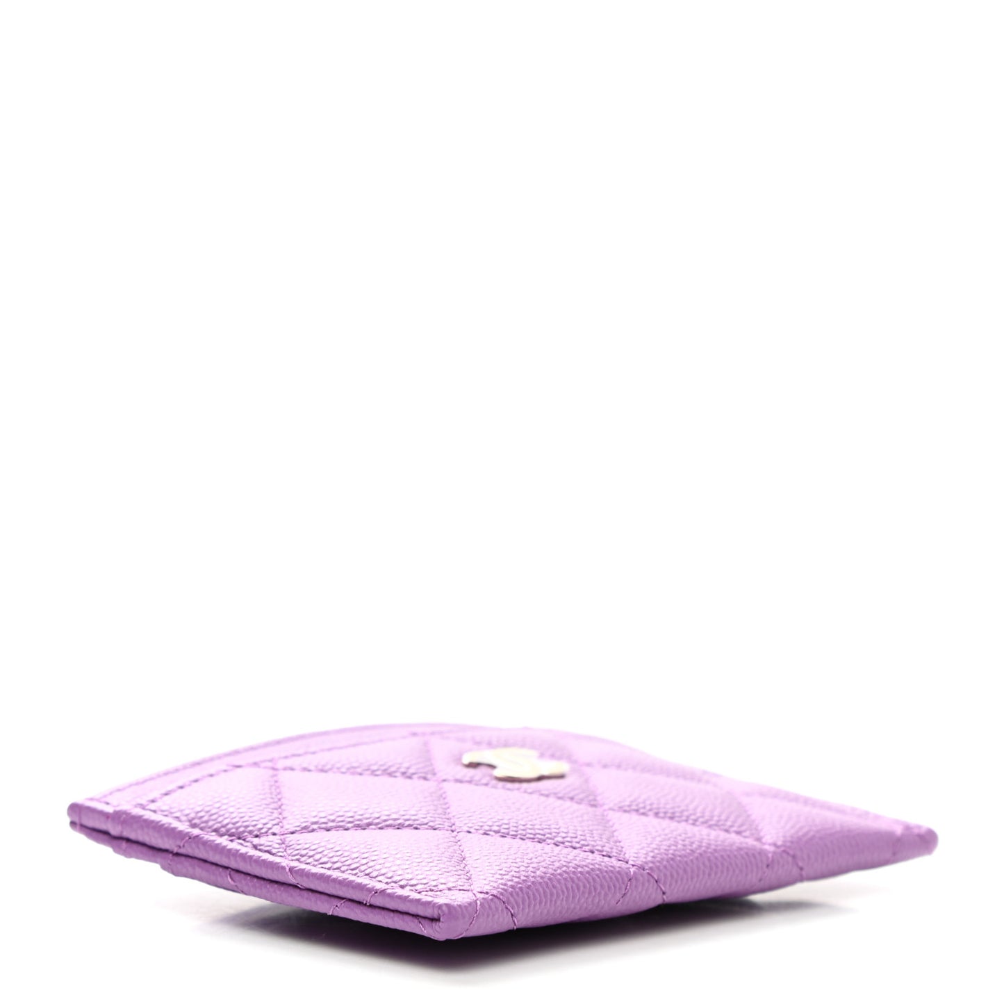 Caviar Quilted Card Holder Purple