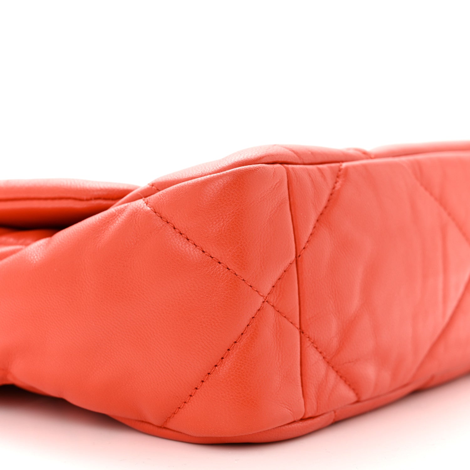 Chanel Goatskin Quilted Medium Chanel 19 Flap Orange 9 of 10