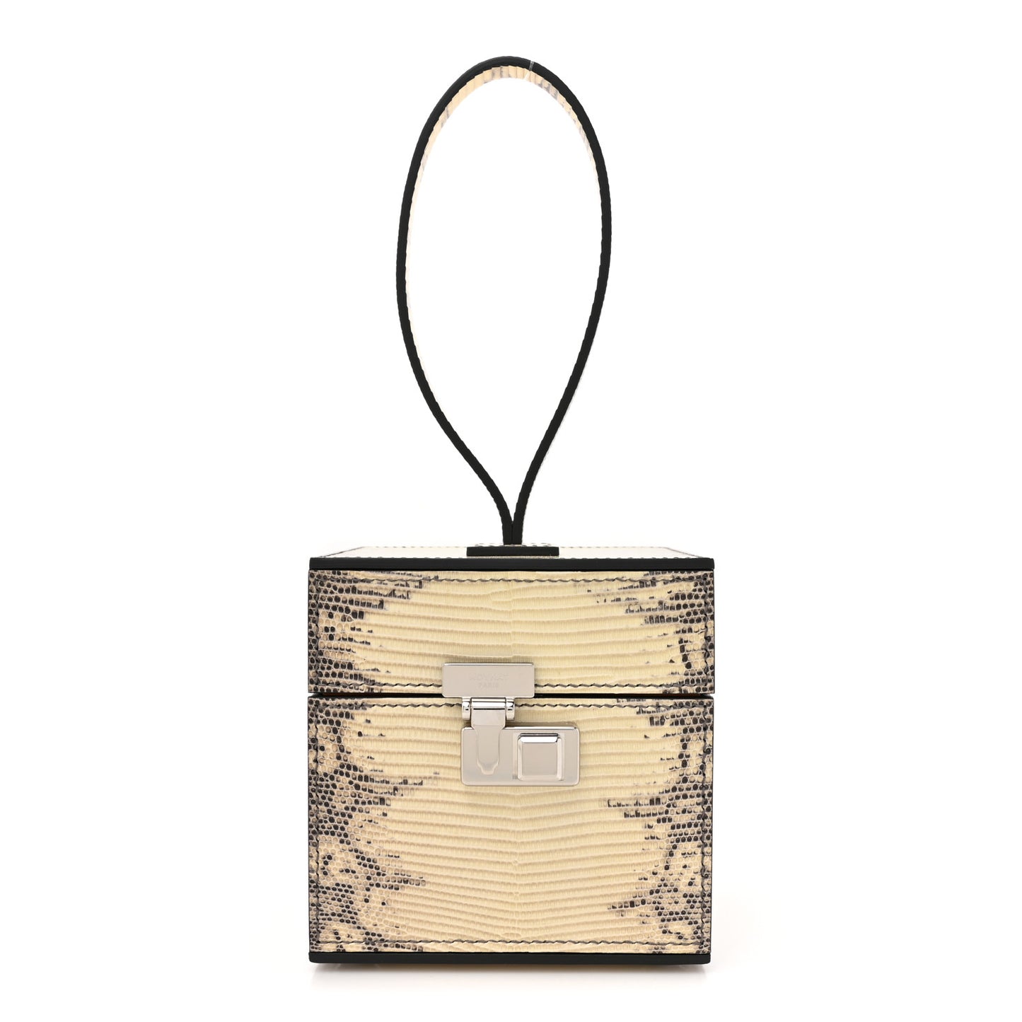 Lizard Mini Vanity Case Clutch Ivory