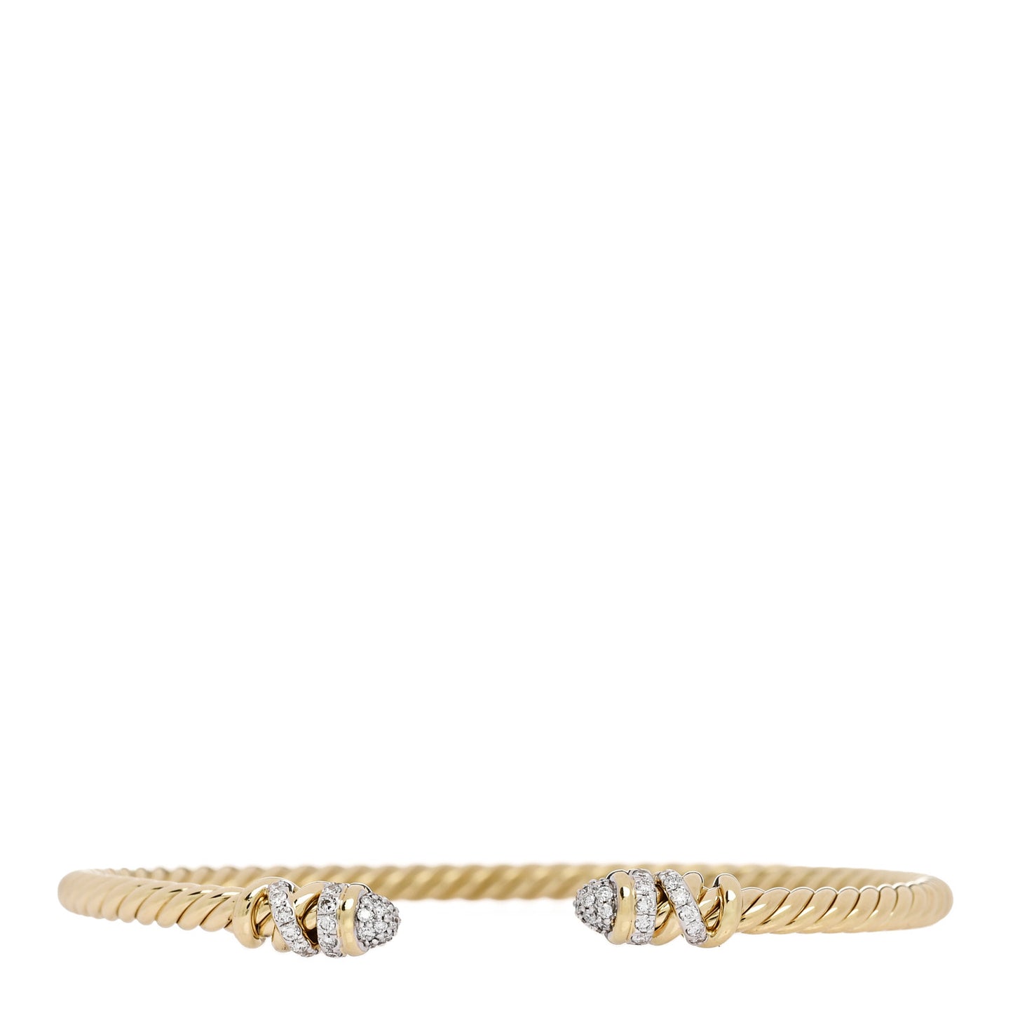 18K Yellow Gold Diamond 3mm Petite Helena Cablespira Bracelet