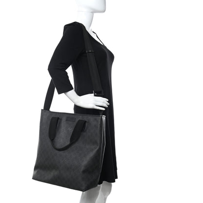 Gucci GG Supreme Monogram Web Handle Vertical Tote Black Grey 2 of 10