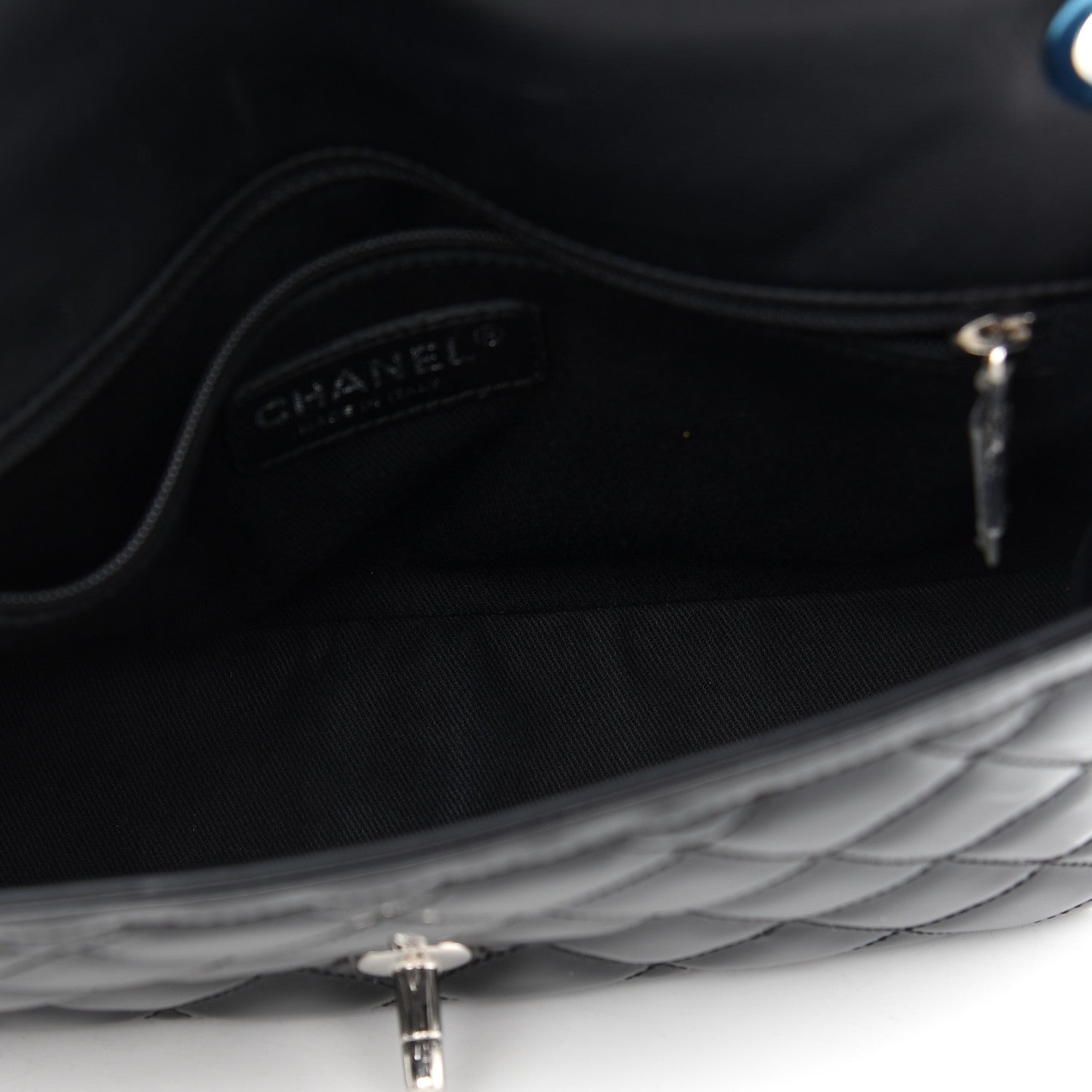 Chanel Patent Quilted Large Coco Shine Flap Black 5 of 10