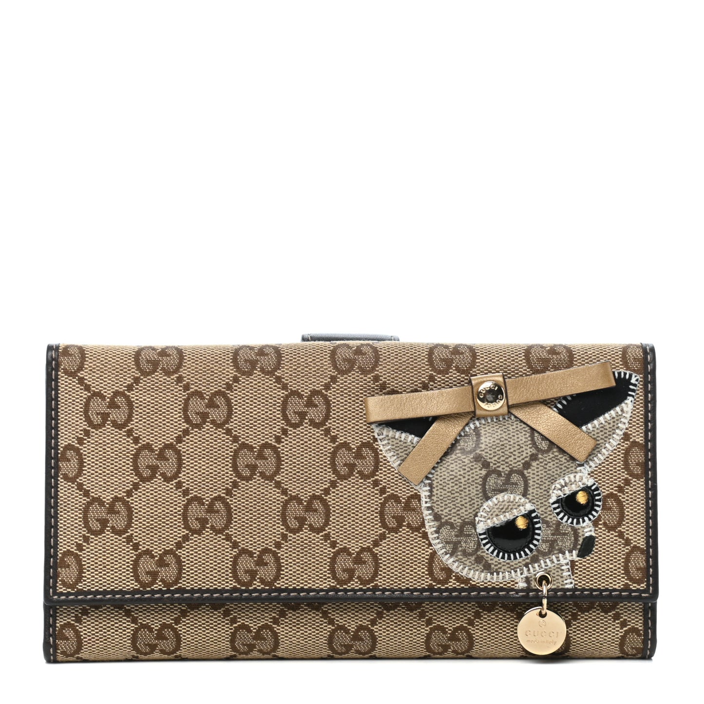 Monogram Guccioli Brando Chihuahua Continental Wallet Dark Brown