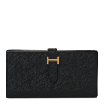 Hermes Epsom Bearn Gusset Wallet Black 1 of 8