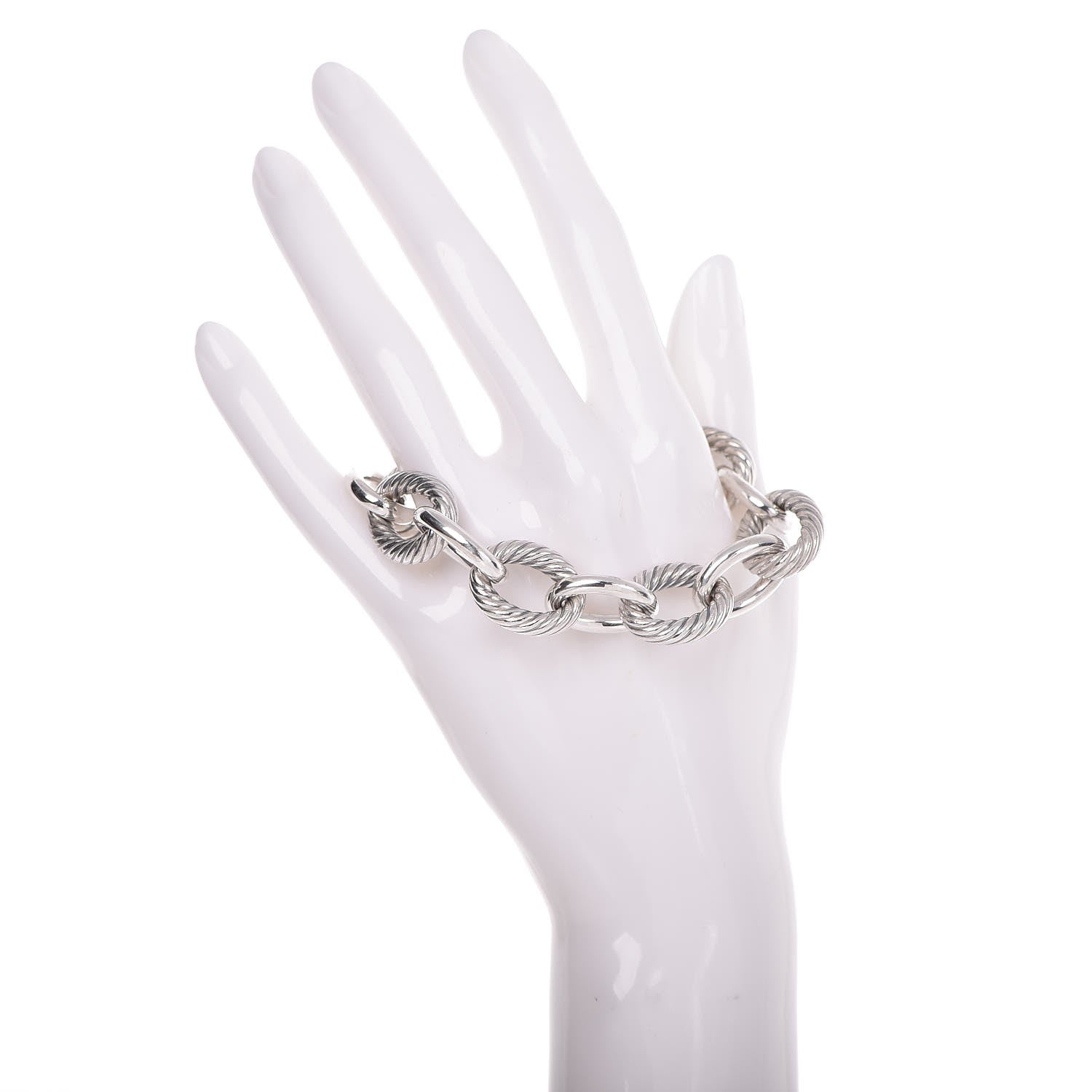 David Yurman Sterling Silver 17mm Extra Large Oval Link Bracelet 2 of 5