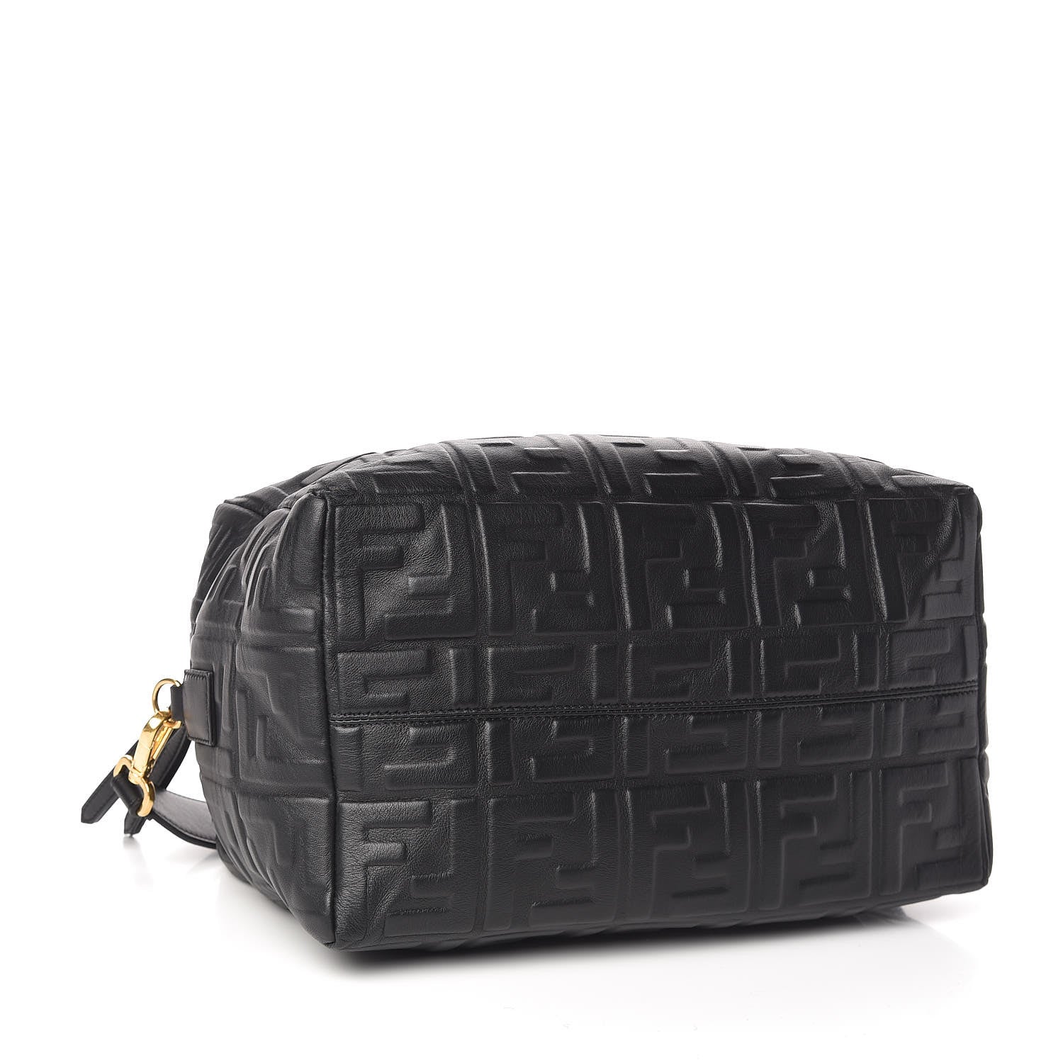 Fendi Nappa FF 1974 Embossed Small Boston Black 4 of 11