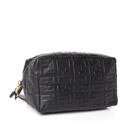 Fendi Nappa FF 1974 Embossed Small Boston Black 4 of 11