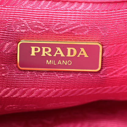 Prada Saffiano Tessuto Nylon Mini Bucket Crossbody Bag Pink 6 of 8