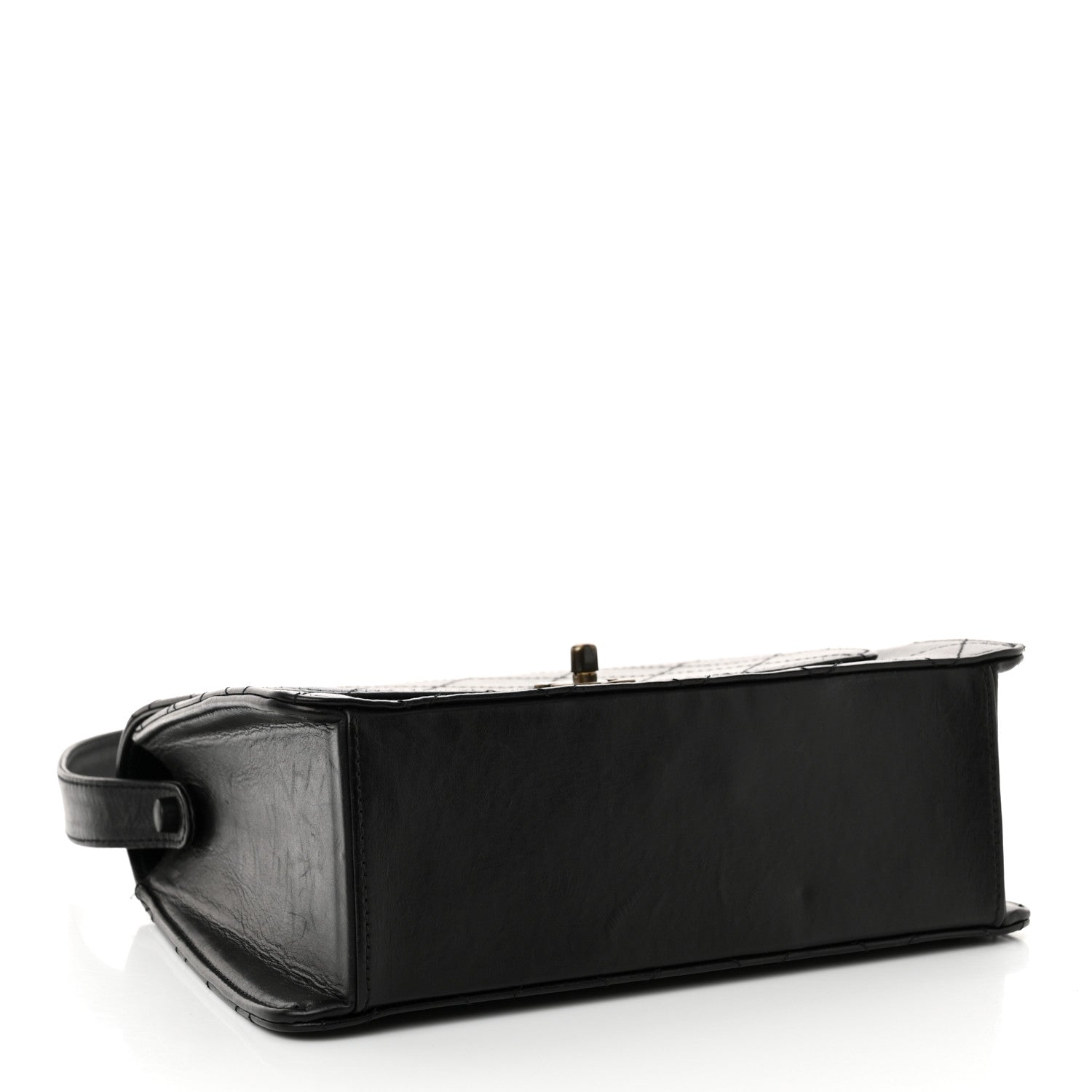 Chanel Lambskin Stitched Shoulder Flap Bag Black 4 of 18