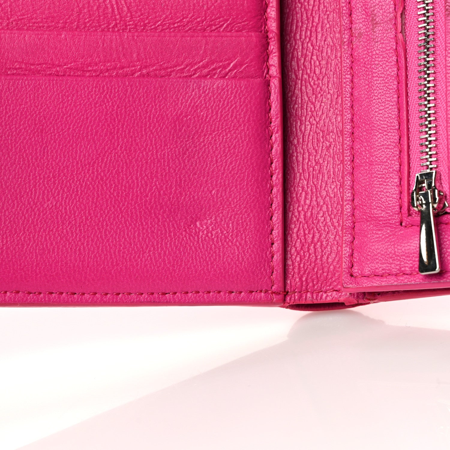 Balenciaga Calfskin Logo Medium Cash Wallet Acid Fuchsia 7 of 8