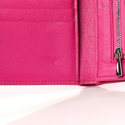 Balenciaga Calfskin Logo Medium Cash Wallet Acid Fuchsia 7 of 8