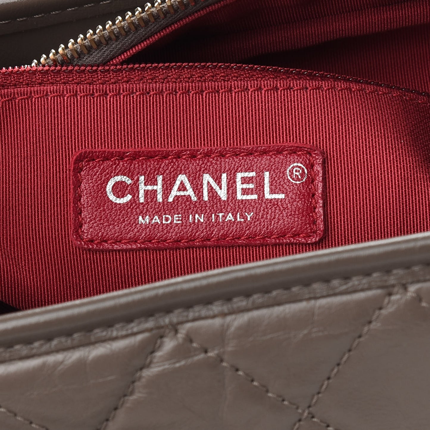 Aged Calfskin Quilted Medium Gabrielle Hobo Grey