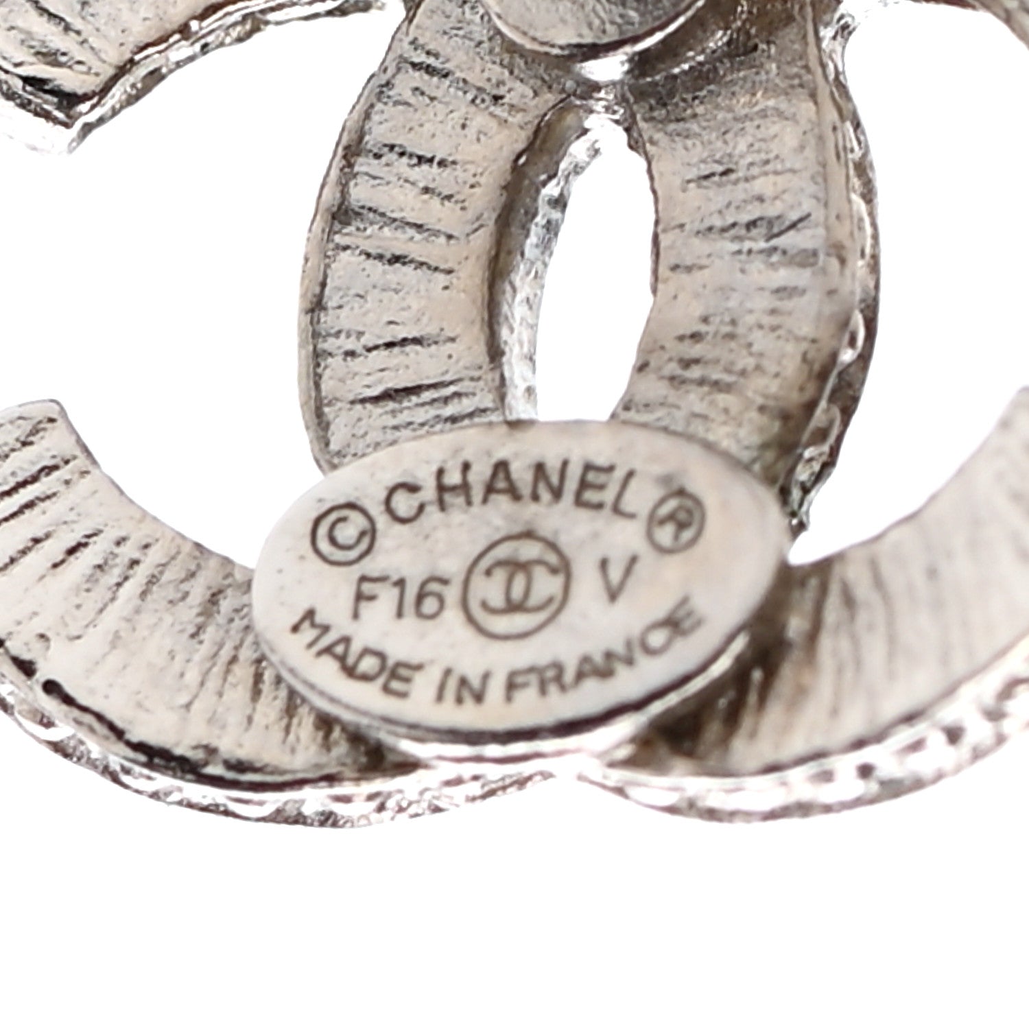 Chanel Crystal CC Earrings Silver 4 of 4