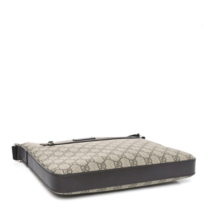 Gucci GG Supreme Monogram Medium Flat Messenger Bag Beige Brown 4 of 10