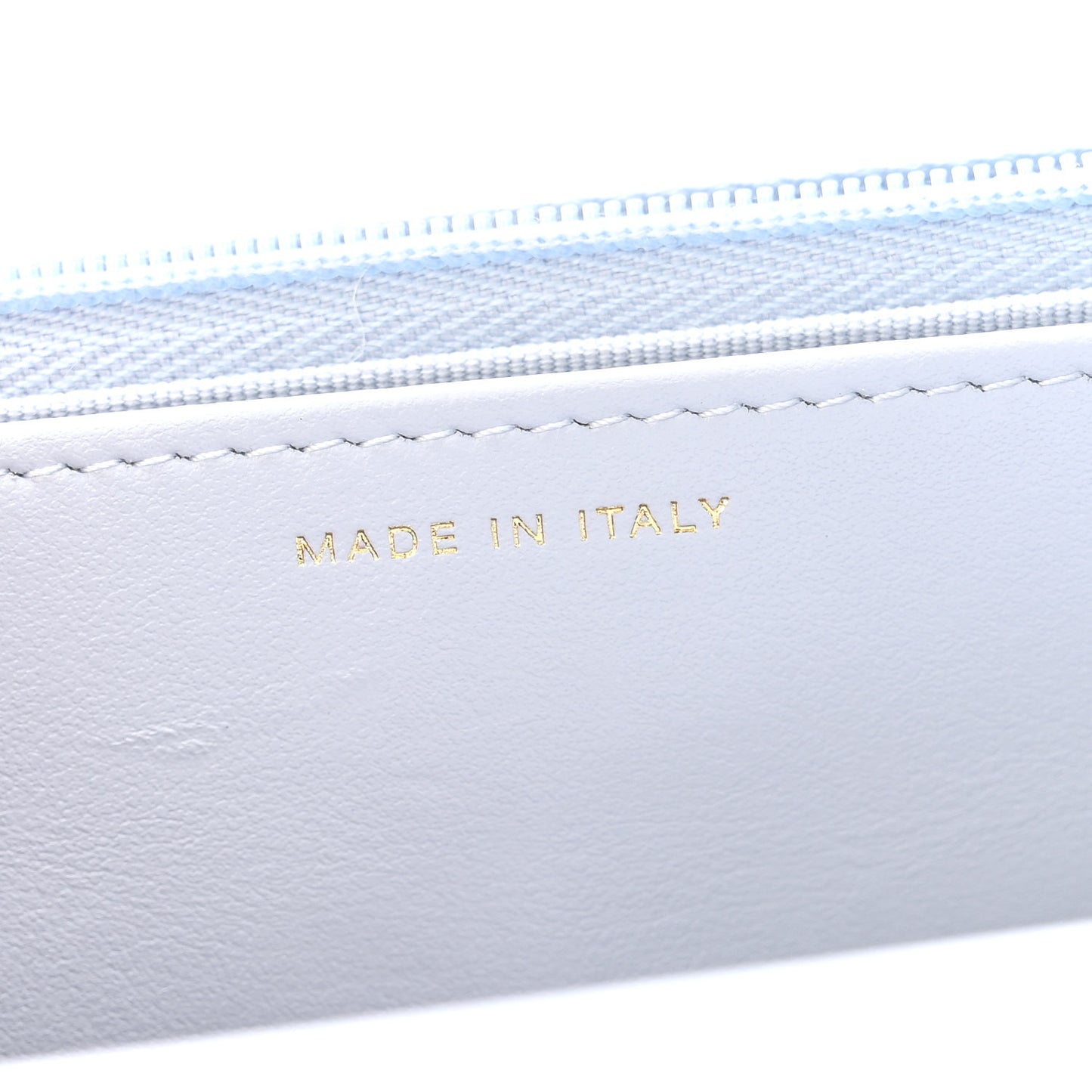 Lambskin Quilted Hearts CC Wallet On Chain WOC Light Blue