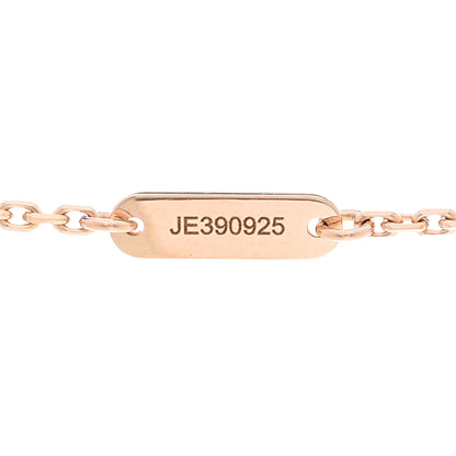 Van Cleef & Arpels 18K Rose Gold Diamond Pink Porcelain Vintage Alhambra Pendant Necklace 4 of 6