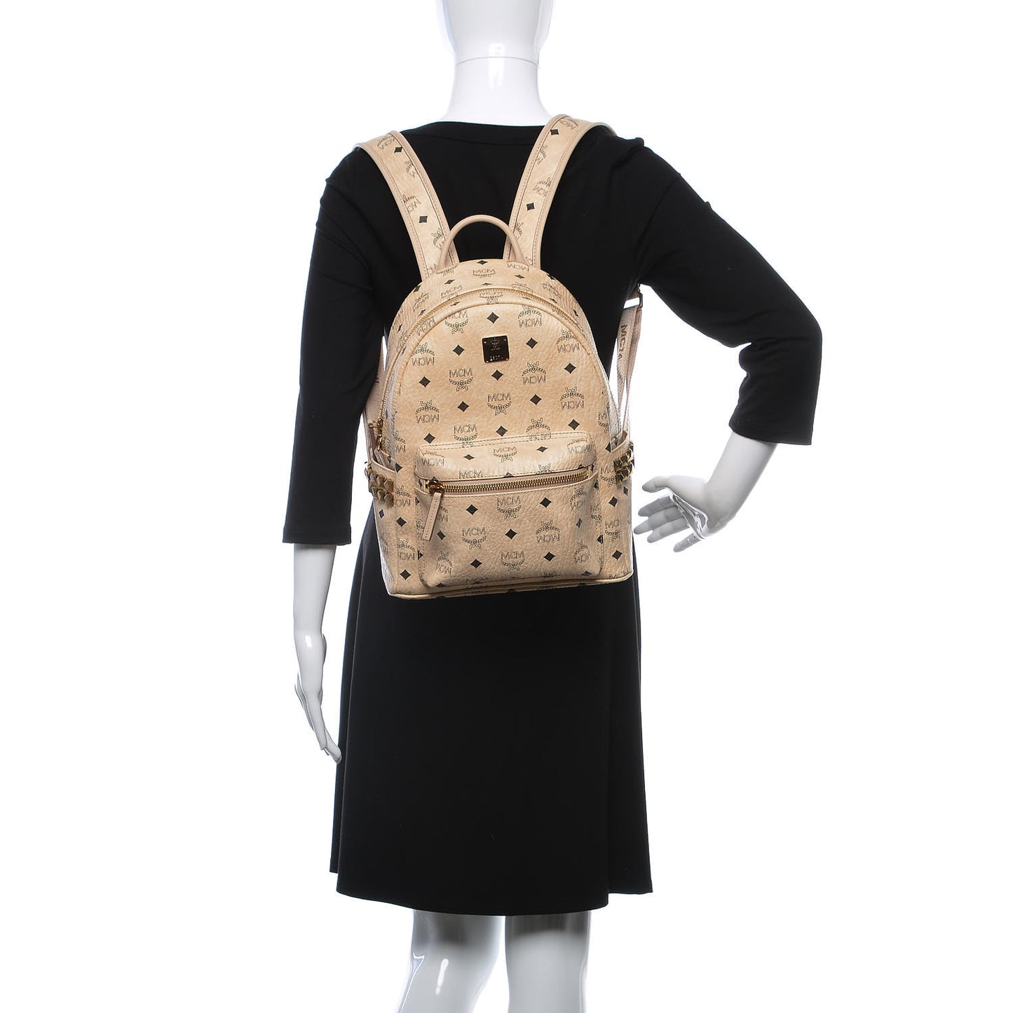 Visetos Small Side Stud Stark Backpack Beige