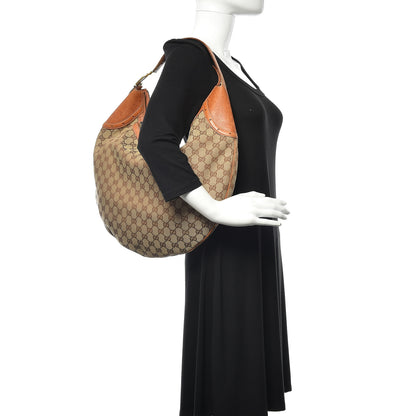 Gucci Monogram Horsebit Glam Hobo Tan 2 of 16