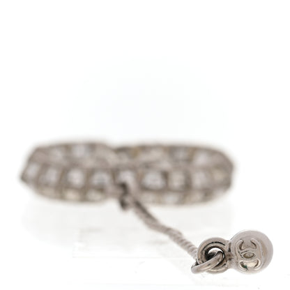 Chanel Baguette Crystal CC Drop Earrings Silver 4 of 5