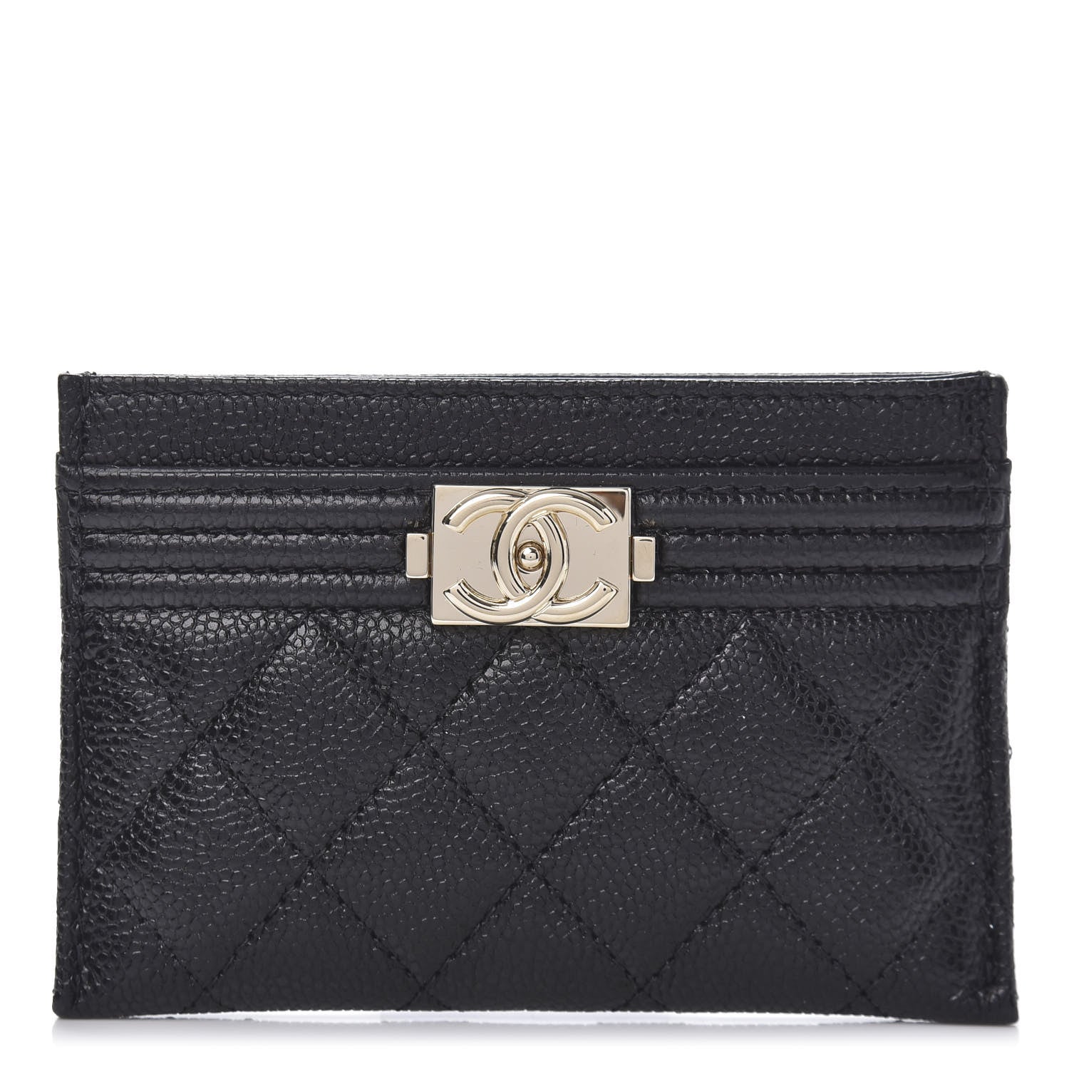Chanel Caviar Quilted Boy Card Holder Black 1 of 10