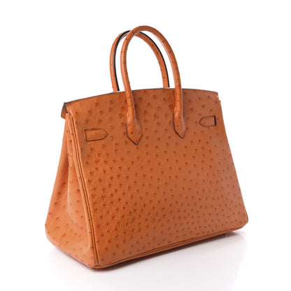 Hermes Ostrich Birkin 35 Orange 3 of 41