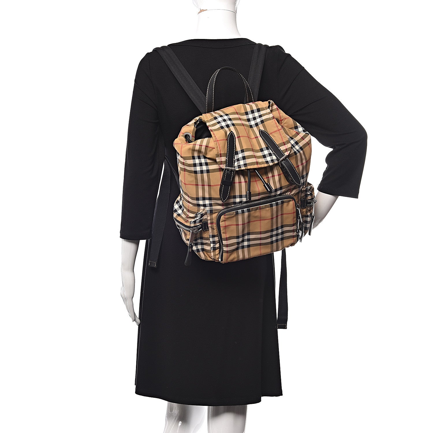 Burberry Nylon Vintage Check Medium Rucksack Backpack Antique Yellow 2 of 13