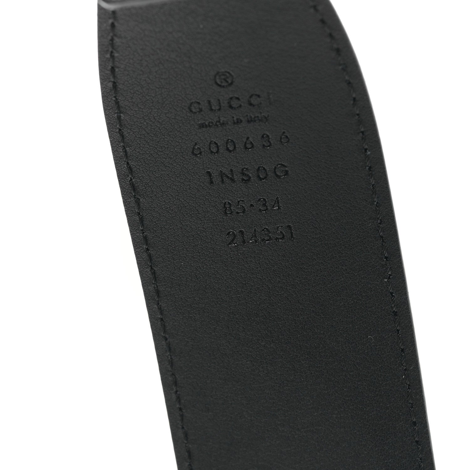 Gucci Efesto Leather Horsebit 25mm Belt 85 34 Black 3 of 5