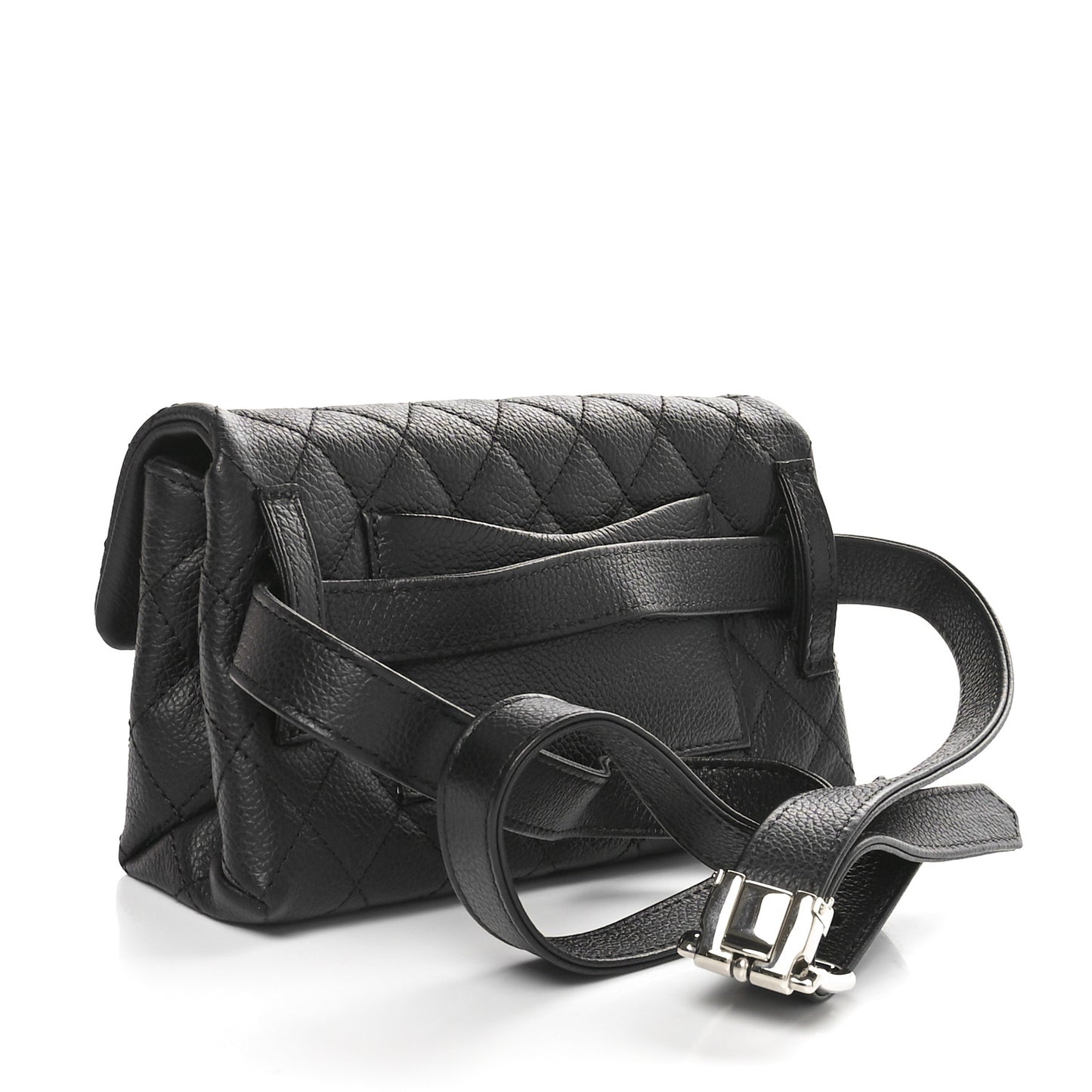 Grained Calfskin Quilted 2.55 Reissue Flap Belt Bag Clutch  Black