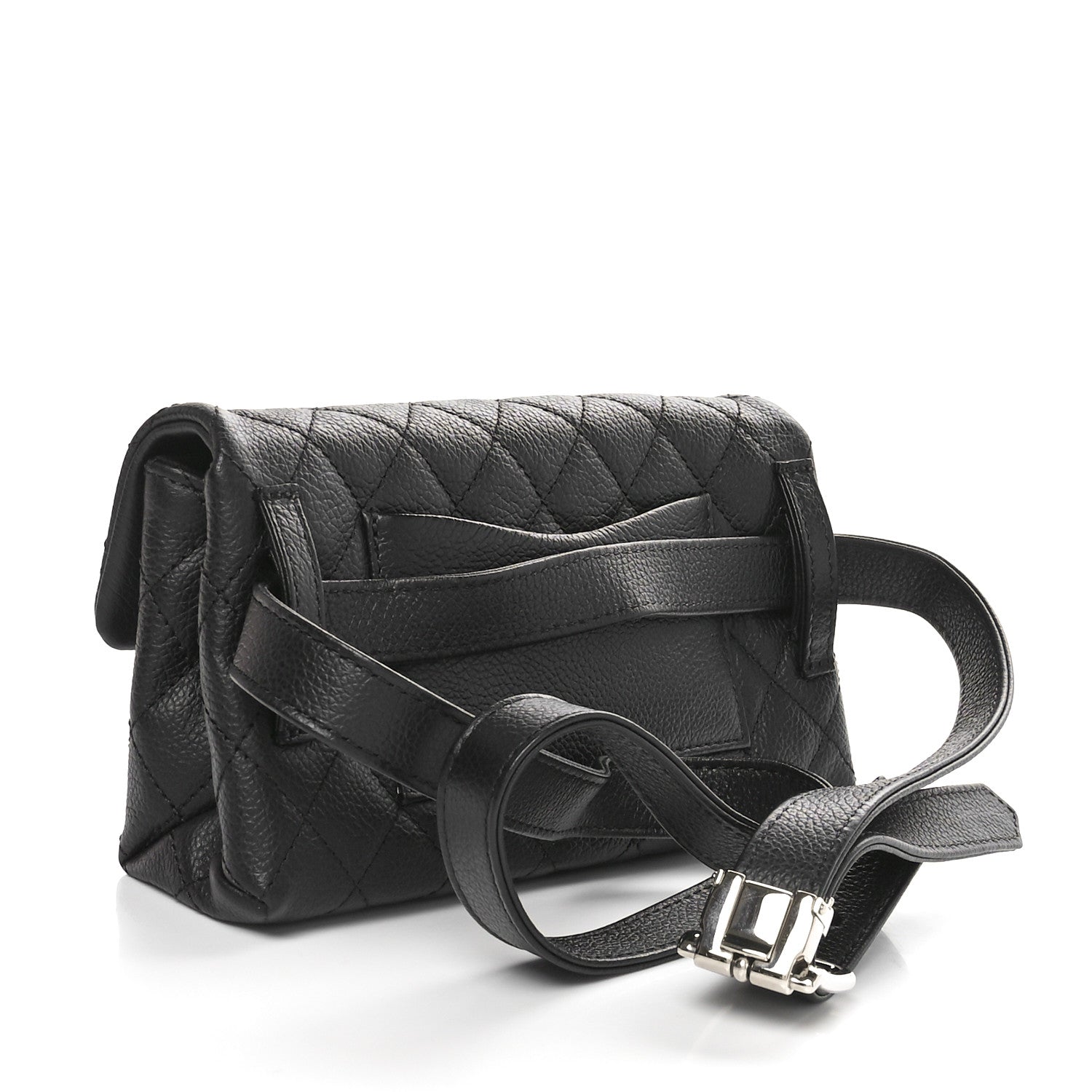 Chanel Grained Calfskin Quilted 2.55 Reissue Flap Belt Bag Clutch  Black 3 of 10