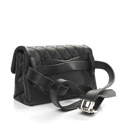 Chanel Grained Calfskin Quilted 2.55 Reissue Flap Belt Bag Clutch  Black 3 of 10